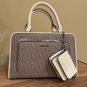Calvin Klein Taupe and Cream Purse